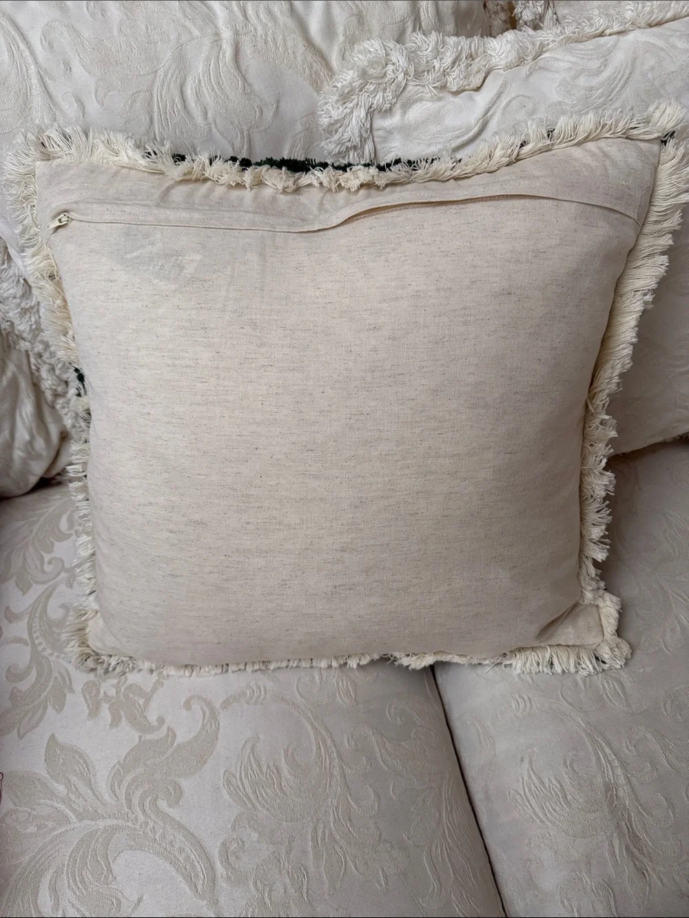 Hand-Embroidered Holiday Neighborhood Decorative Pillow - Multicolor
